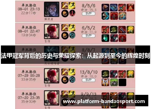 法甲冠军背后的历史与荣耀探索:从起源到至今的辉煌时刻 法甲冠军背后的历史与荣耀探索:从起源到至今的辉煌时刻